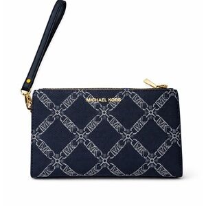 Michael Kors Navy canvas Wristlet wallet